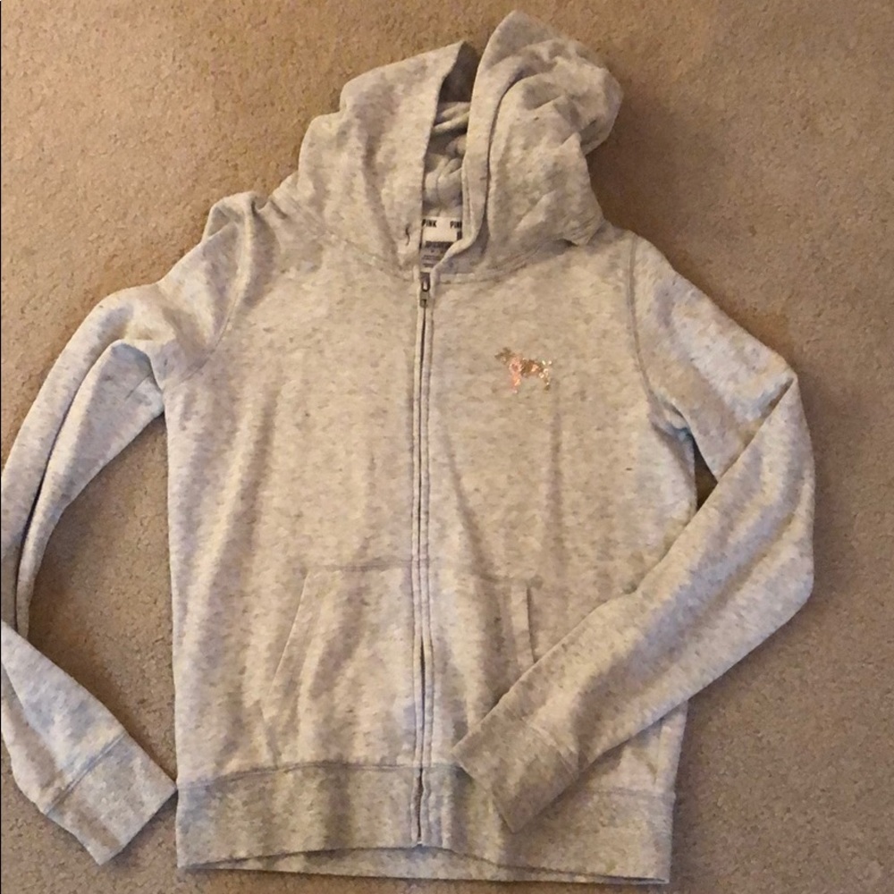 Victoria secret pink hooded sweatshirt with sequin